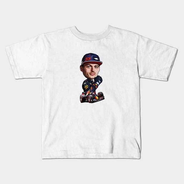 F1 Blue Tooned Kids T-Shirt by pxl_g